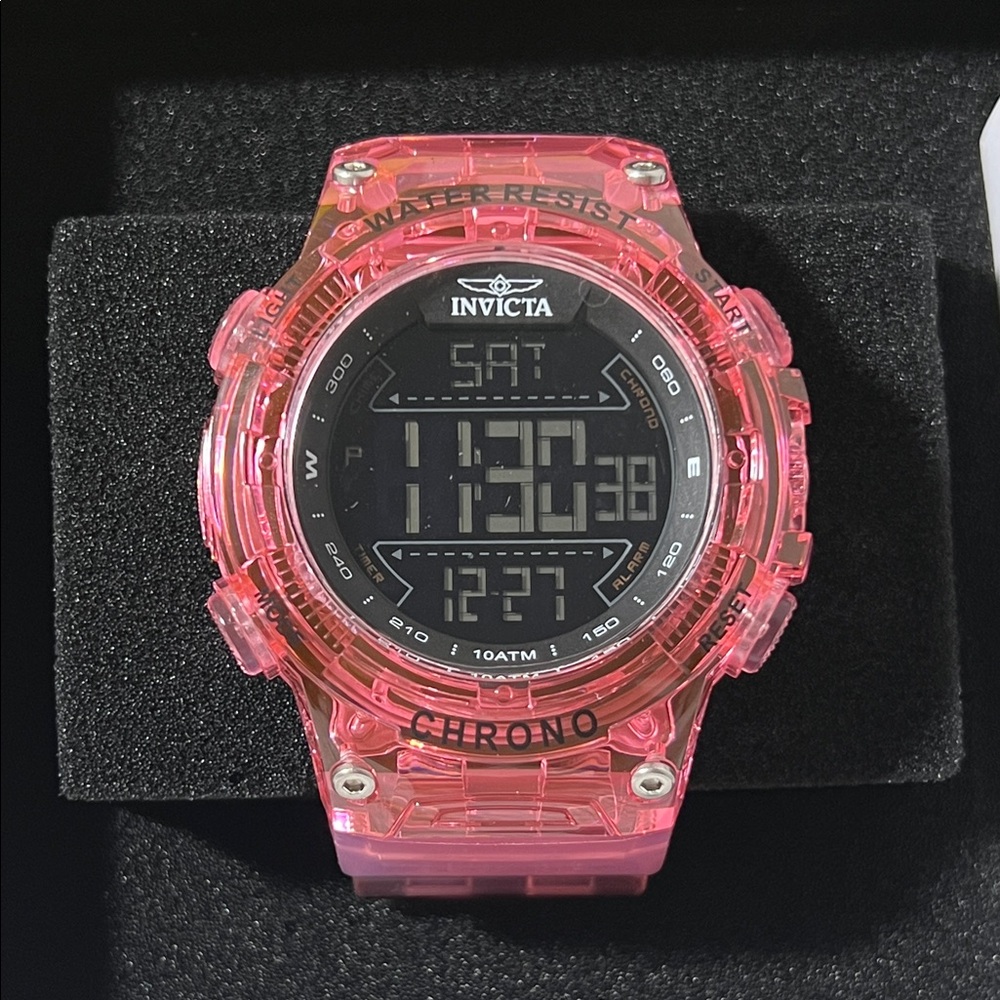 Invicta Racing Burnout Digital Men's Watch - 52mm (49047)‎ Transparent Pink